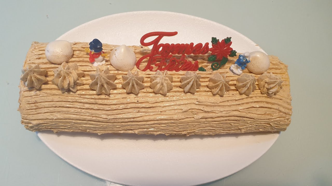Bûche crème au beurre praliné