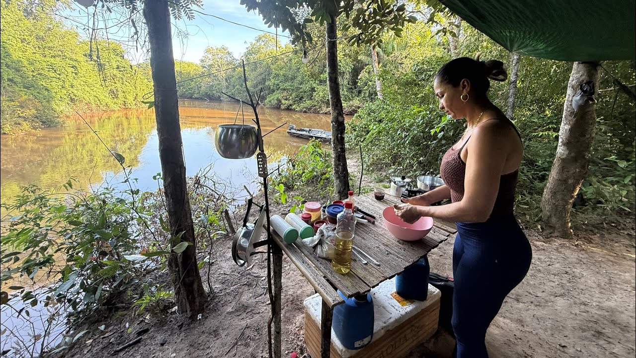 Uma divertida 🎣pescaria no Rio Limão com um ⛺️ ACAMPAMENTO  muito top no alto da barraca do RIO