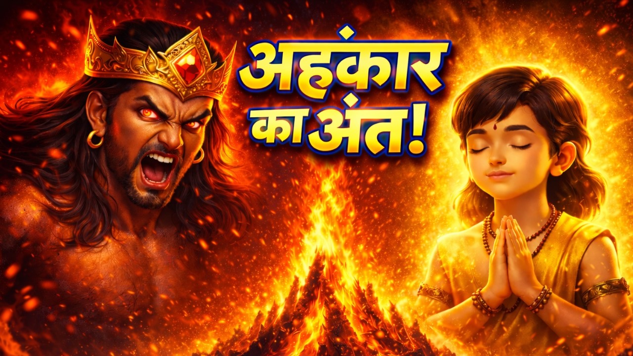 होलिका दहन की पूरी कहानी | प्रह्लाद और हिरण्यकश्यप | हिंदी एनिमेशन
