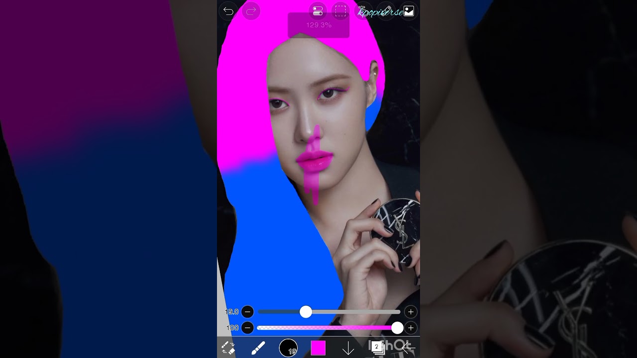 Ros&eacute; pink and blue hair edit. #shorts