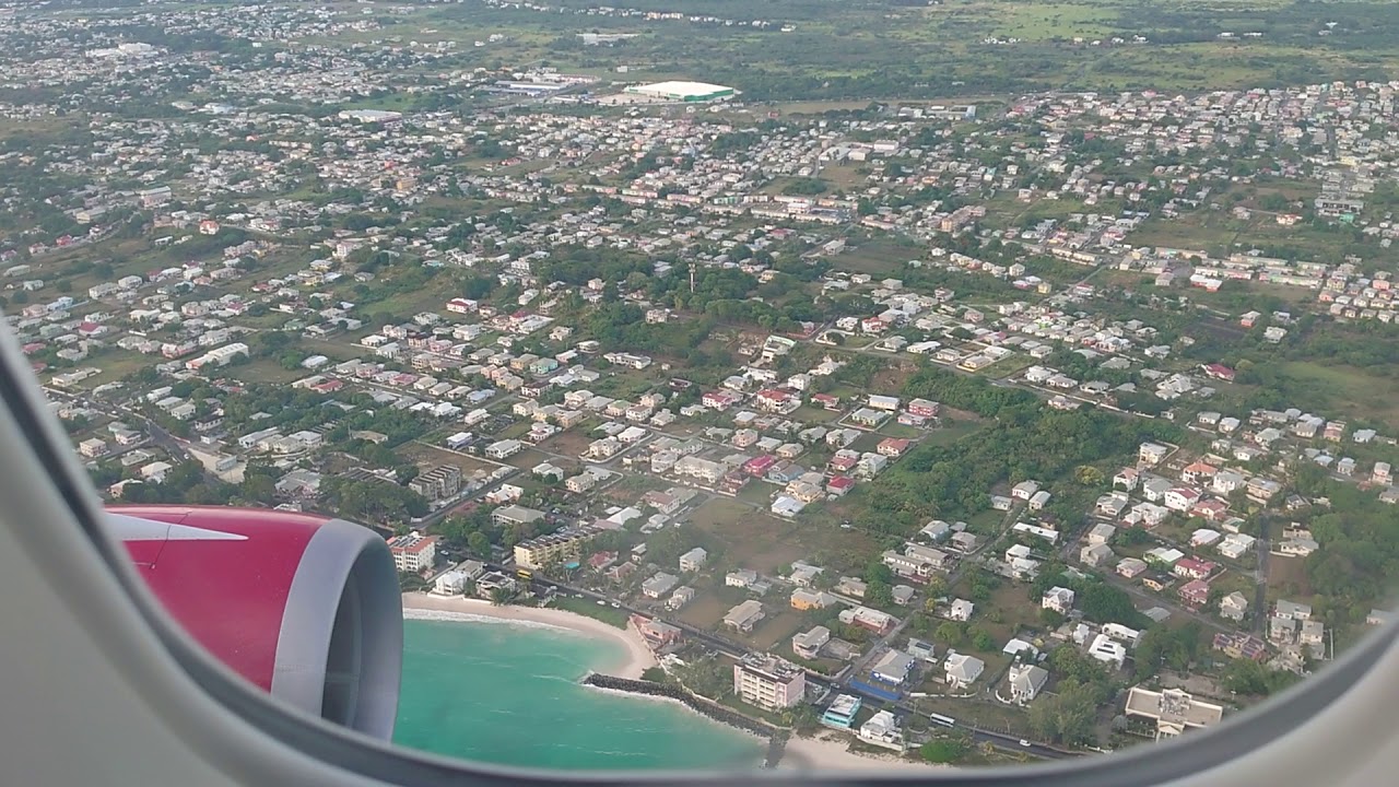 Virgin Atlantic Coming into land at Grantley Adams Airport Barbados November 2019.