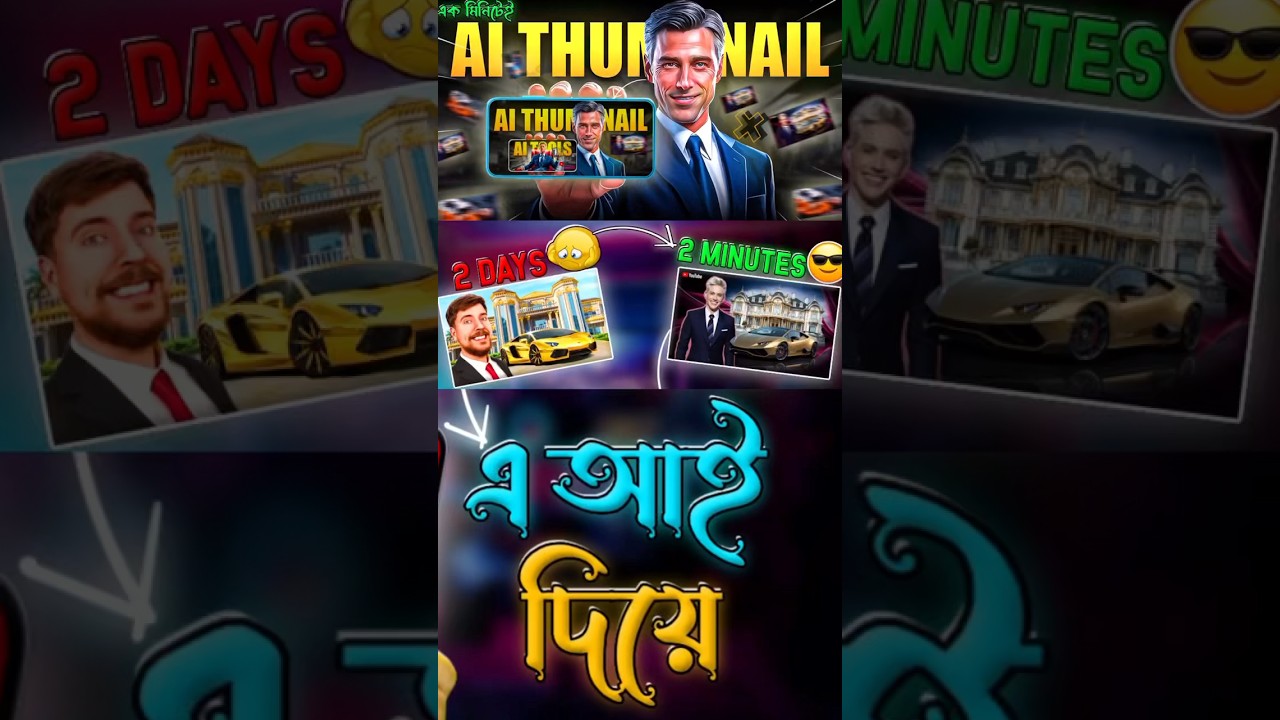 AI দিয়ে থাম্বনেইল ডিজাইন | ‪@MrBeast‬ Thumbnail Editing | How We Make Clicky Thumbnails Using Ai