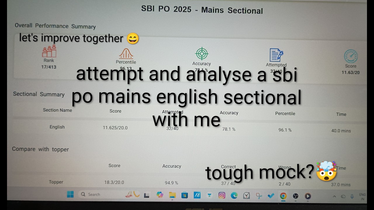 || Practice Mock English Mains Sectional || attempt & analyze with me ||