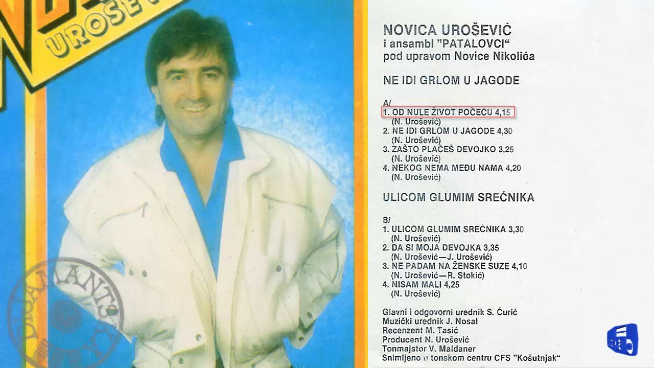 Novica Urosevic - Od nule zivot pocecu - (Audio 1986)