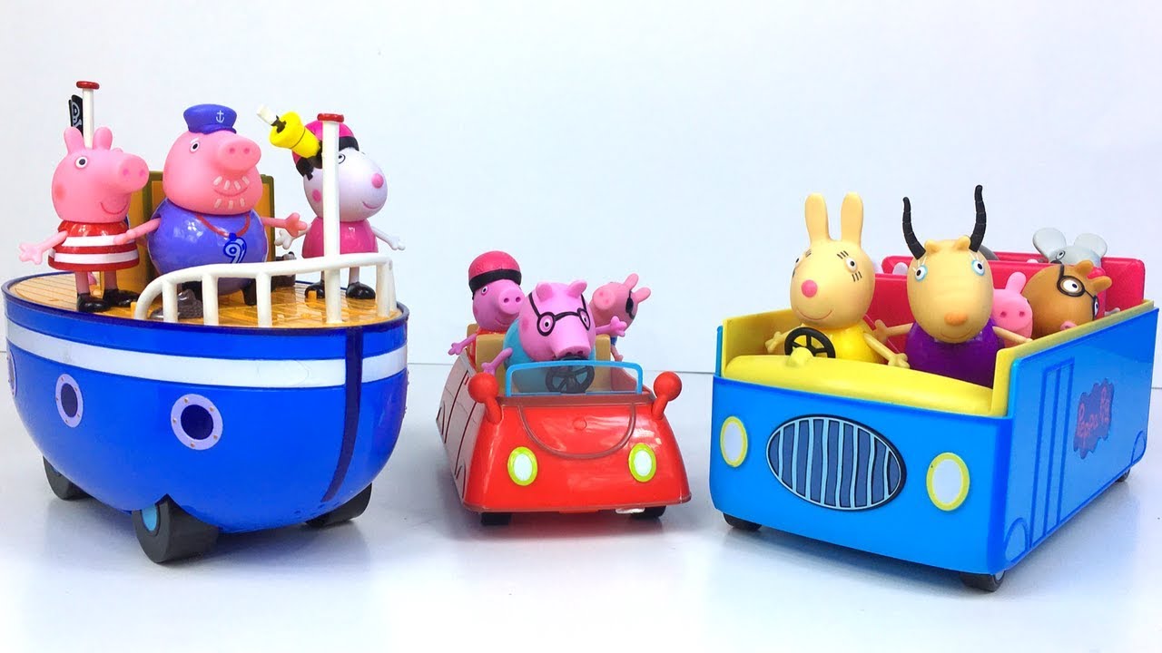 MEGA KOLLEKTION VON PEPPA WUTZ CHARAKTERE UND VERKEHRSMITTEL ZUG BUS MINI AUTO HUBSCHRAUBER FLUGZEUG