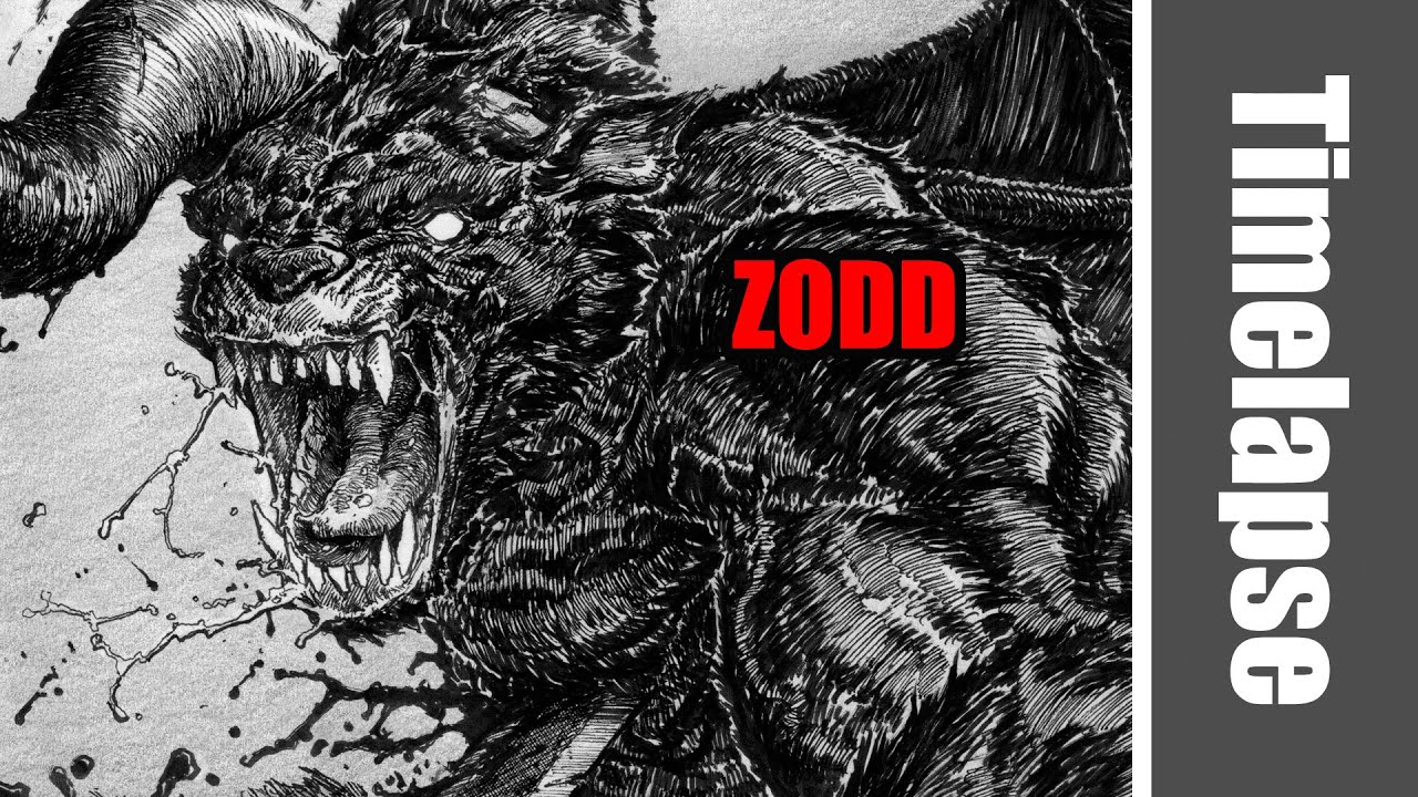 Drawing Zodd (from the Manga Berserk ) - Timelapse | Red Hawk