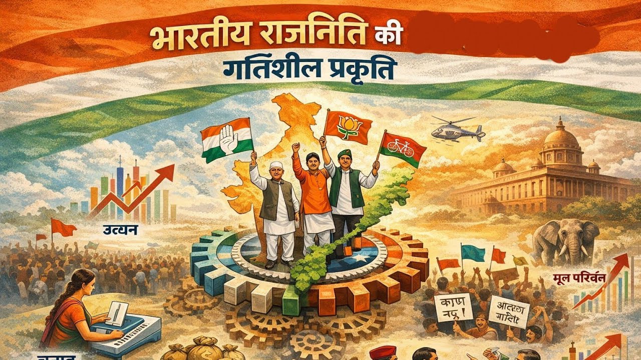 भारतीय राजनीति की गतिशील प्रकृति ।। Dynamic nature of Indian politics