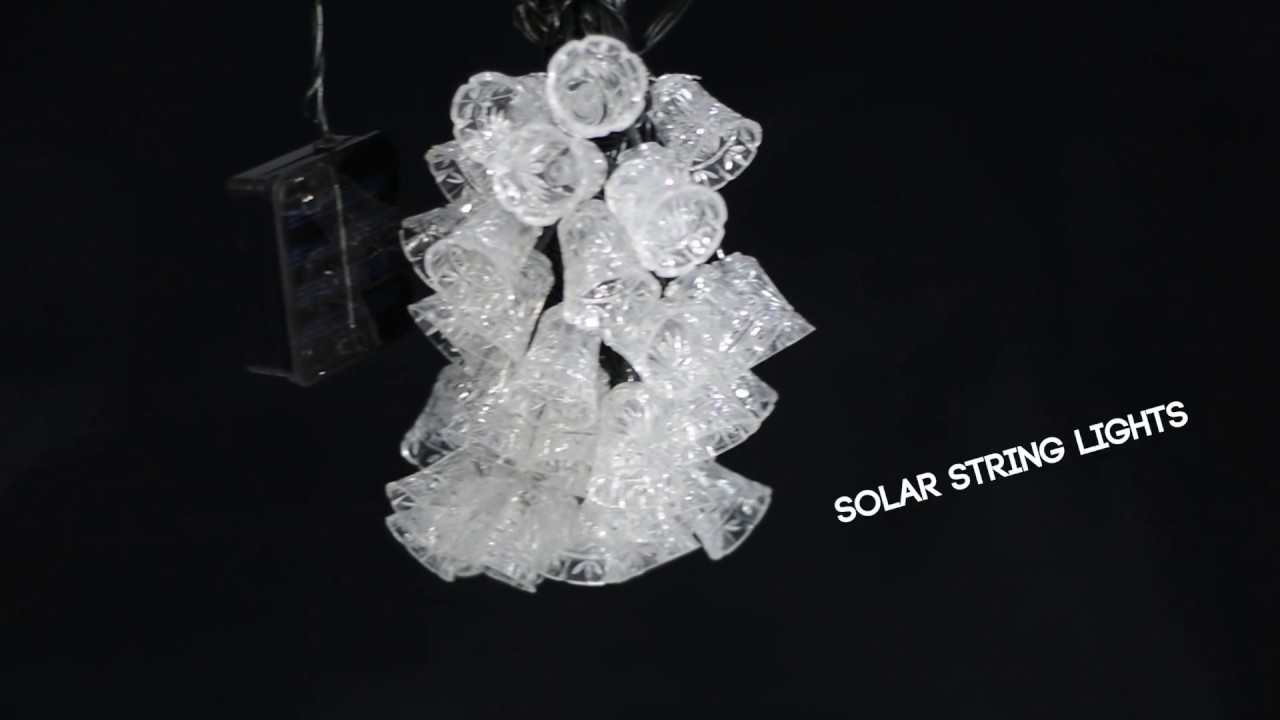 40 LED Bell String Christmas Lights Pink | Solar Powered