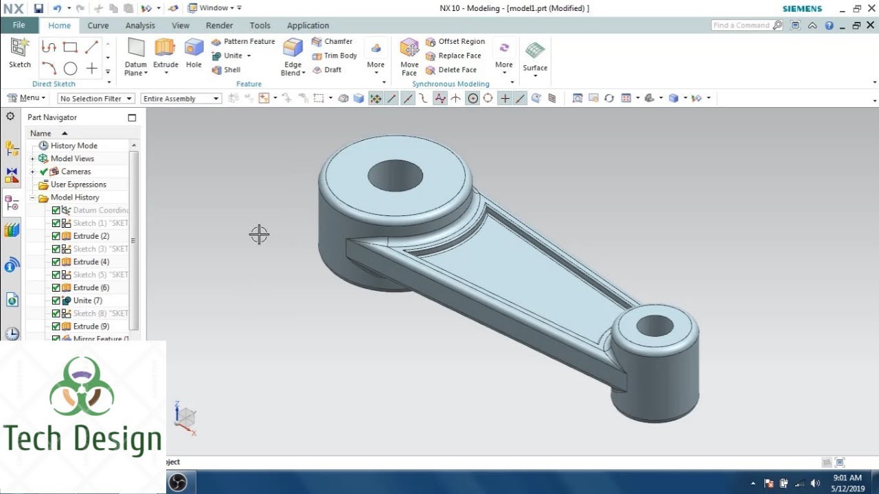 Unigraphics NX- Part Modeling example 4 II Connecting Rod
