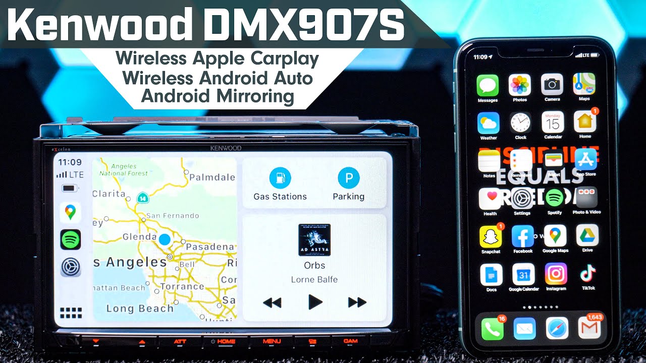 Kenwood DMX907S — беспроводное Android Auto/Apple Carplay и беспроводное дублирование Android