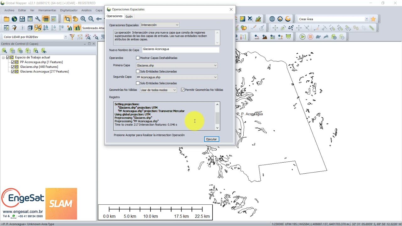 Global Mapper v22 1 Operaciones Lógicas Espaciales entre capas vectoriales