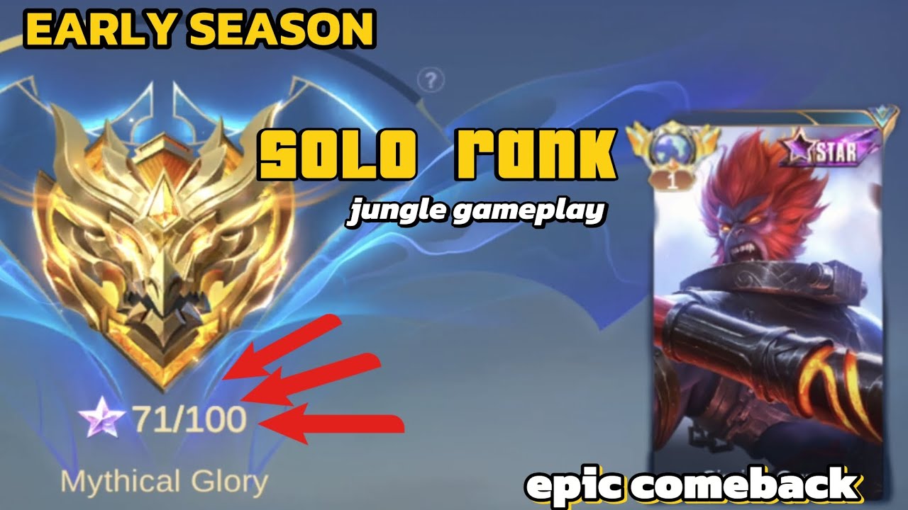 GLOBAL SUN SOLO RANKING.. EARLY SEASON SOLO PUSH.. JUNGLE GAMEPLAY. #mlbb  #sunmlbb 