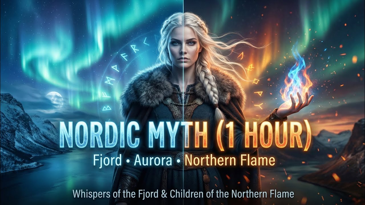 1 Hour Nordic Myth Music | Whispers of the Fjord & Children of the Northern Flame | Aurora Cinematic