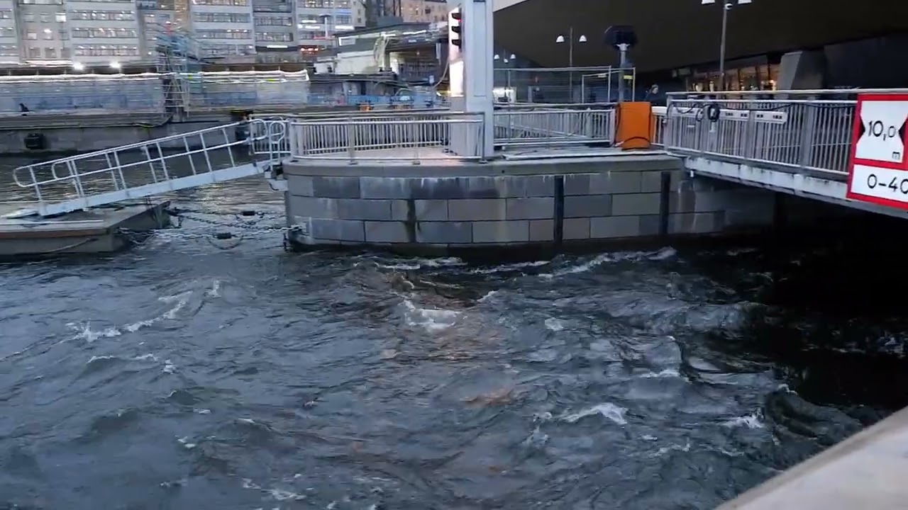 Flow of water in Slussen, Stockholm