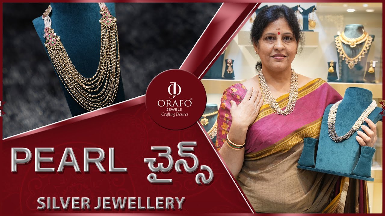 Customised Pearl Beads Chains Collection | Silver Jewellery | Orafo Jewels