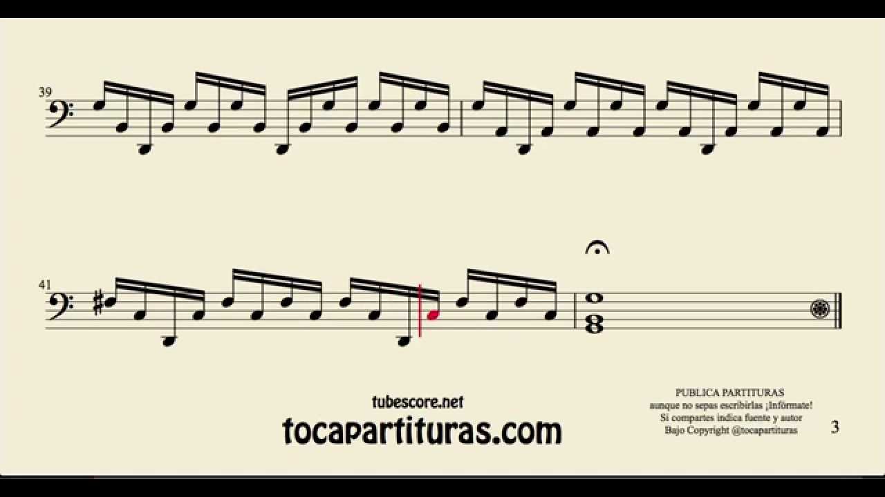 Suite Nº1 Preludio de Bach Partitura en Clave de Fa para Trombón Tuba Fagot Bombardino