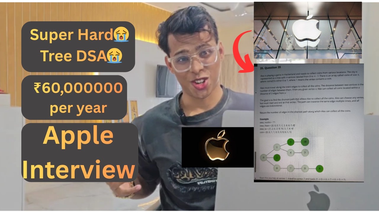 Apple SWE Interview(₹60 Lakhs CTC) - Brutally Hard Tree DSA Question | FAANG SDE Solves It