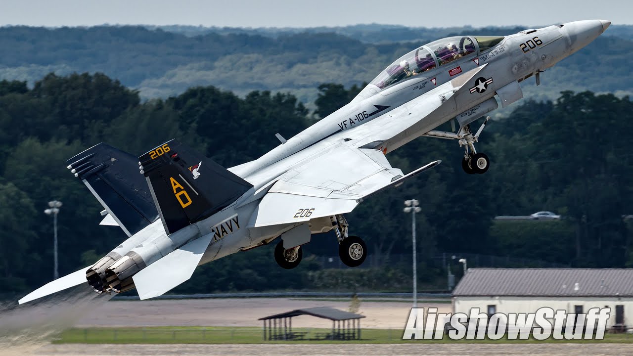 From the Tower! US Navy F-18 Super Hornet Demonstration - Battle Creek Airshow 2024