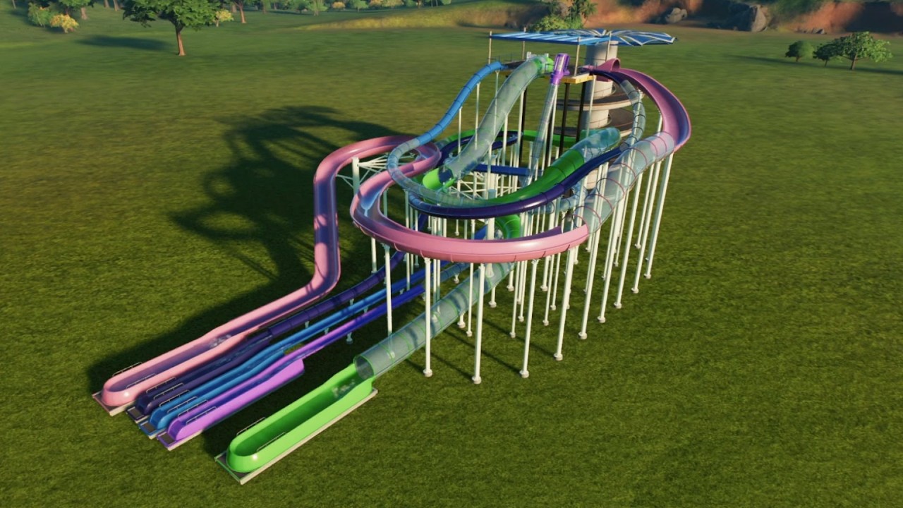 Crazy Waterslide Tower (All Onrides) | Planet Coaster 2 (made by BRALMIC) [POV]