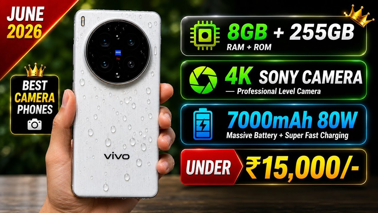 Top 5 Best Camera Smartphones Under ₹15,000 in India 📸 (June 2026) Best 5G Phones Under ₹15,000