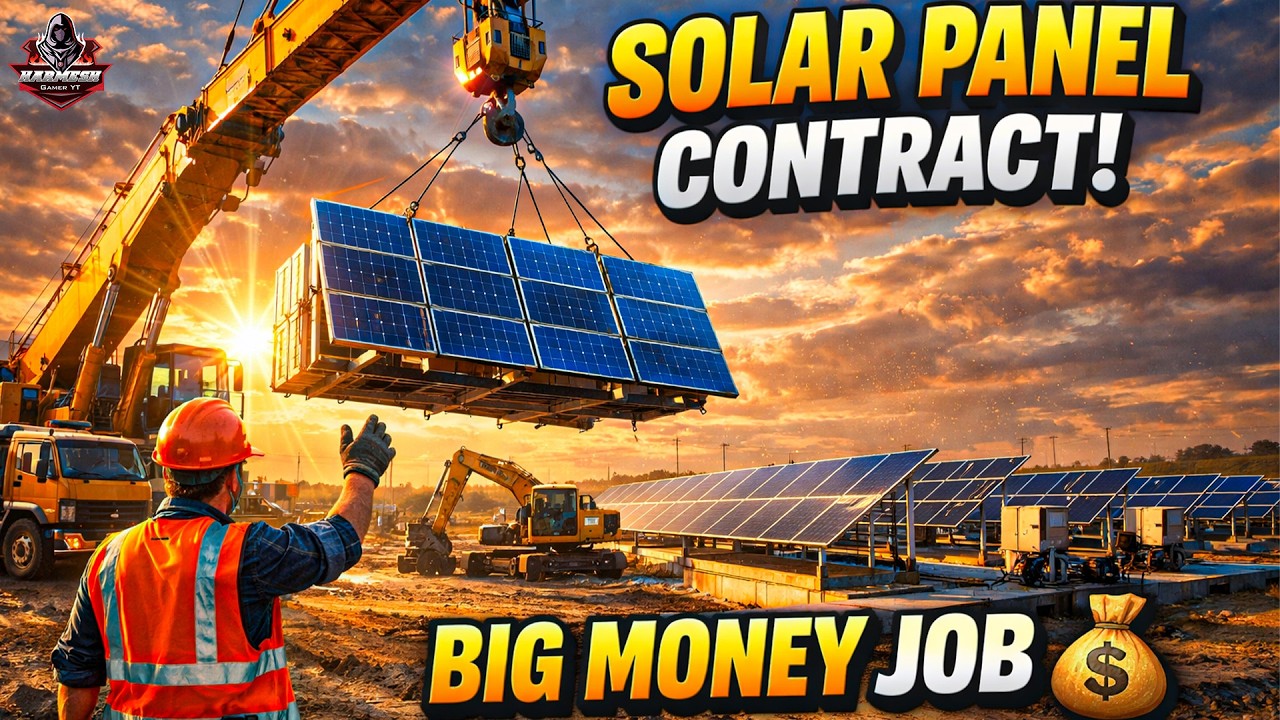 🔴Solar Panel in Construction day 2 Simulator👷‍♂️ | HarmeshGamer