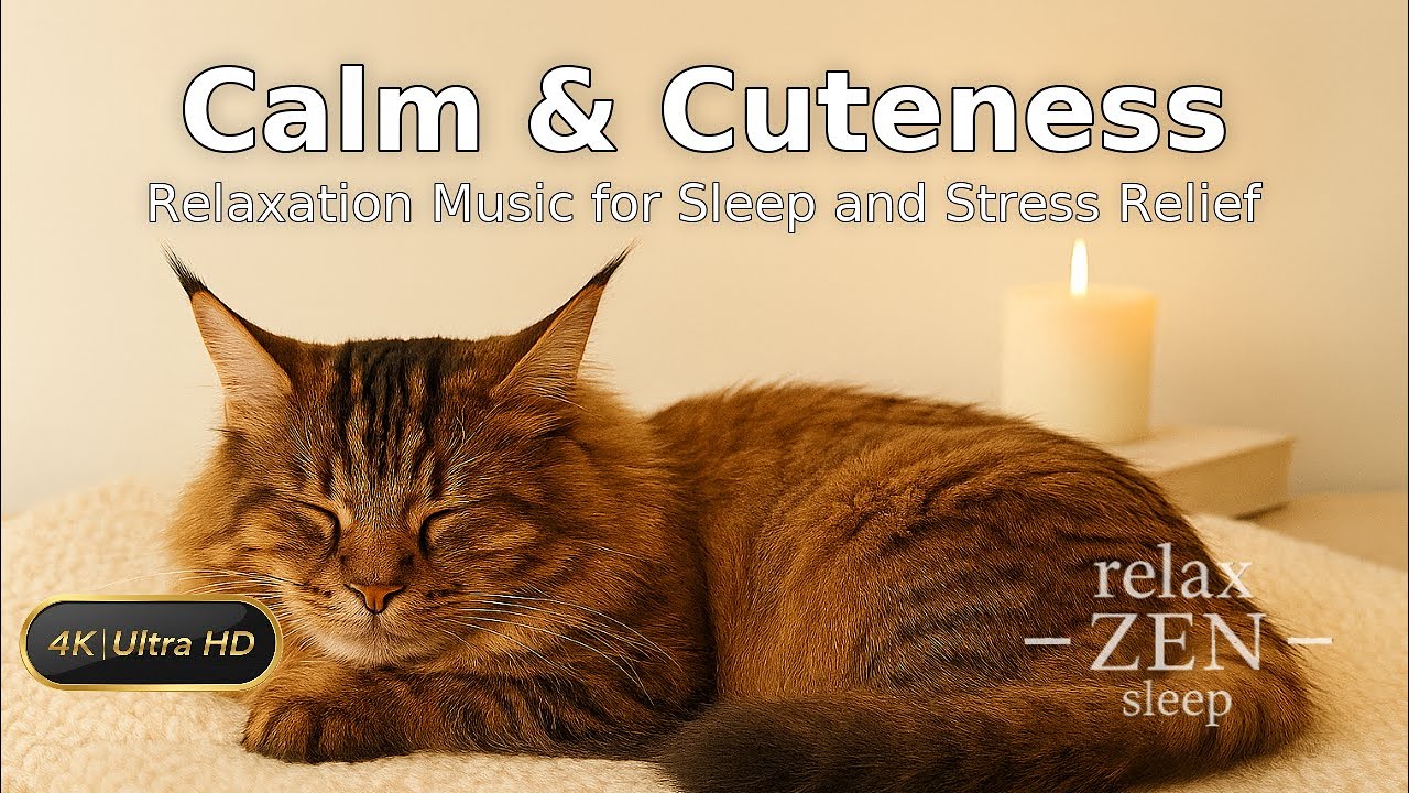 Relaxing Music for Sleep and Stress Relief | Calming Maine Coon Cat Video