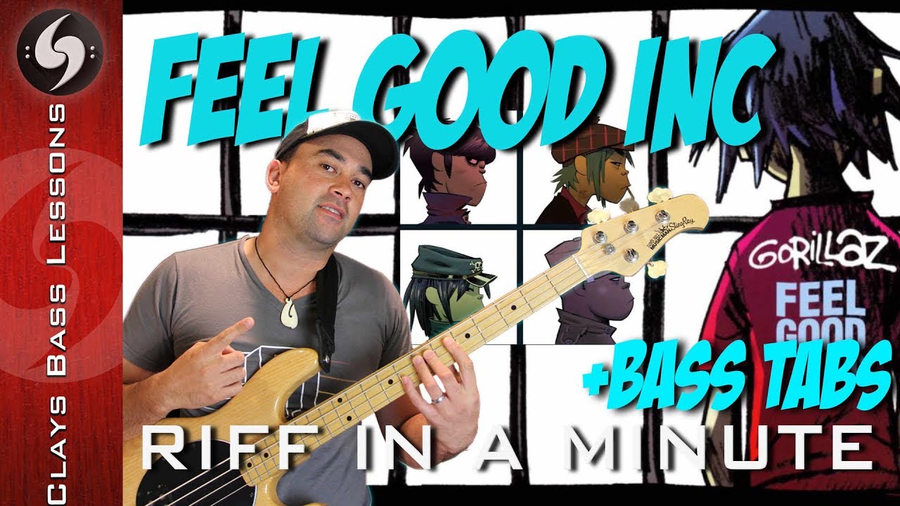 FEEL GOOD INC - Bass lesson with TABS - GORILLAZ