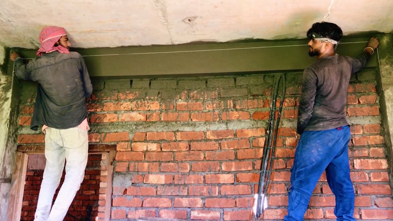 बीम प्लास्टर साहुल ओर गुनिया ओर सुता में प्लास्टर करना सही तरीक़ा सिखे ॥Beam Plastring work