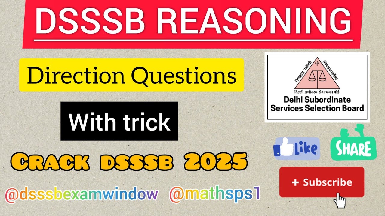Reasoning Direction Questions with trick @payalsinghalacademy @dsssb2025