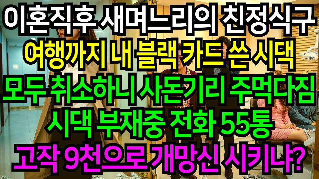 이혼 직후 내카드로 새며느리 친정식구 여행경비까지 결제한 전 시어머니, 블랙카드 분실신고 했고 시댁에서 부재중 전화 55통