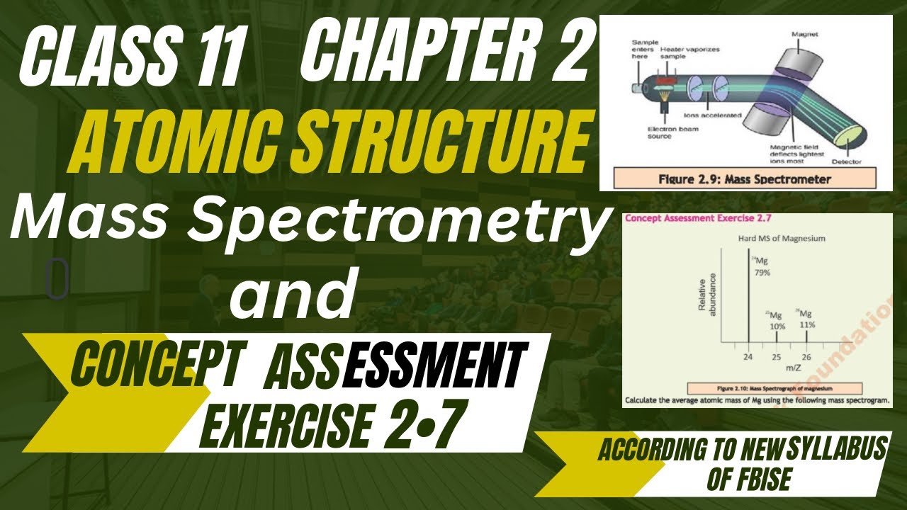 Mass Spectrometry|Class 11|Chapter 2|Concept Assessment Exercise 2•7|Fbise|Chemistry|New Syllabus