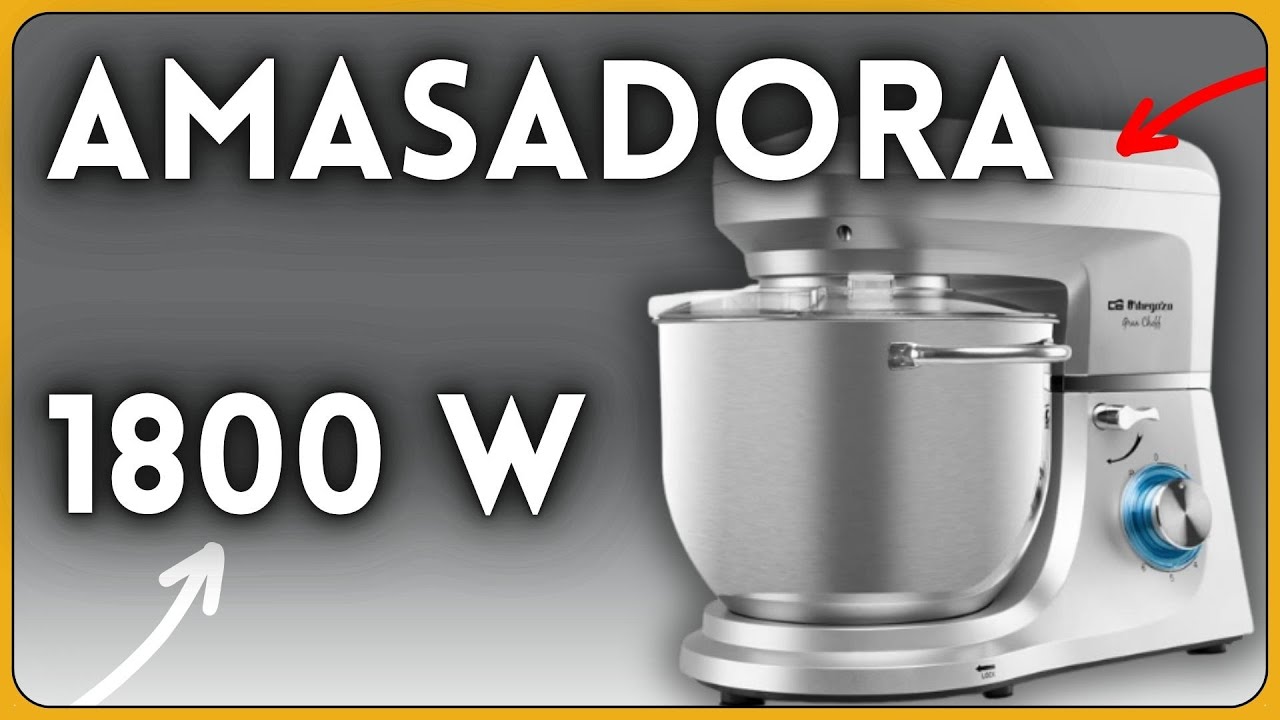 Amasadora ORBEGOZO AM8000 1800 W, 7 litros, amasar, mezclar y batir, bol acero inoxidable