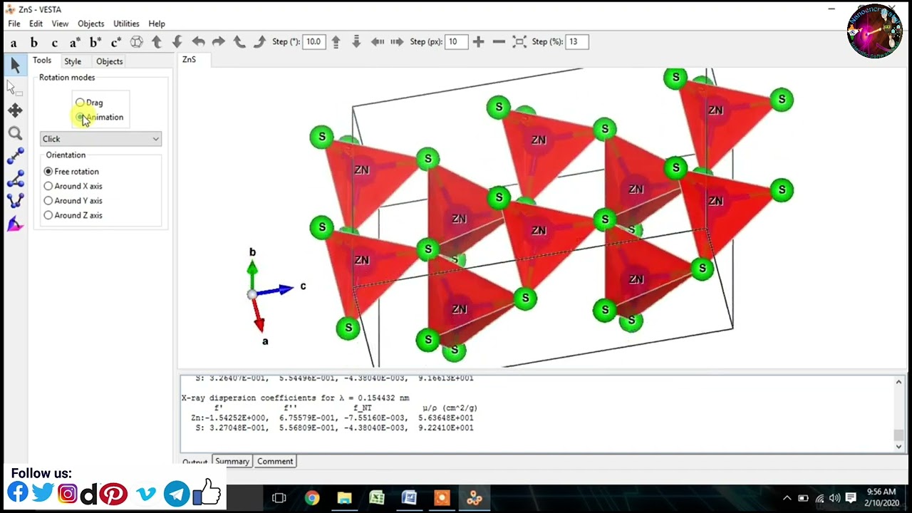 To generate crystal structure of ZnS (Zinc blende -Hexagonal Structure) material via VESTA software