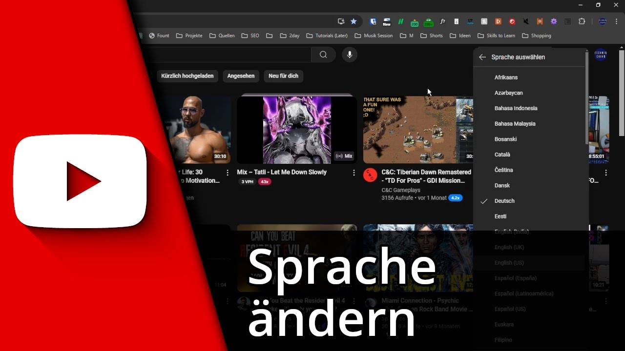 Youtube Sprache &auml;ndern | Youtube auf Deutsch umstellen ✅ Tutorial
