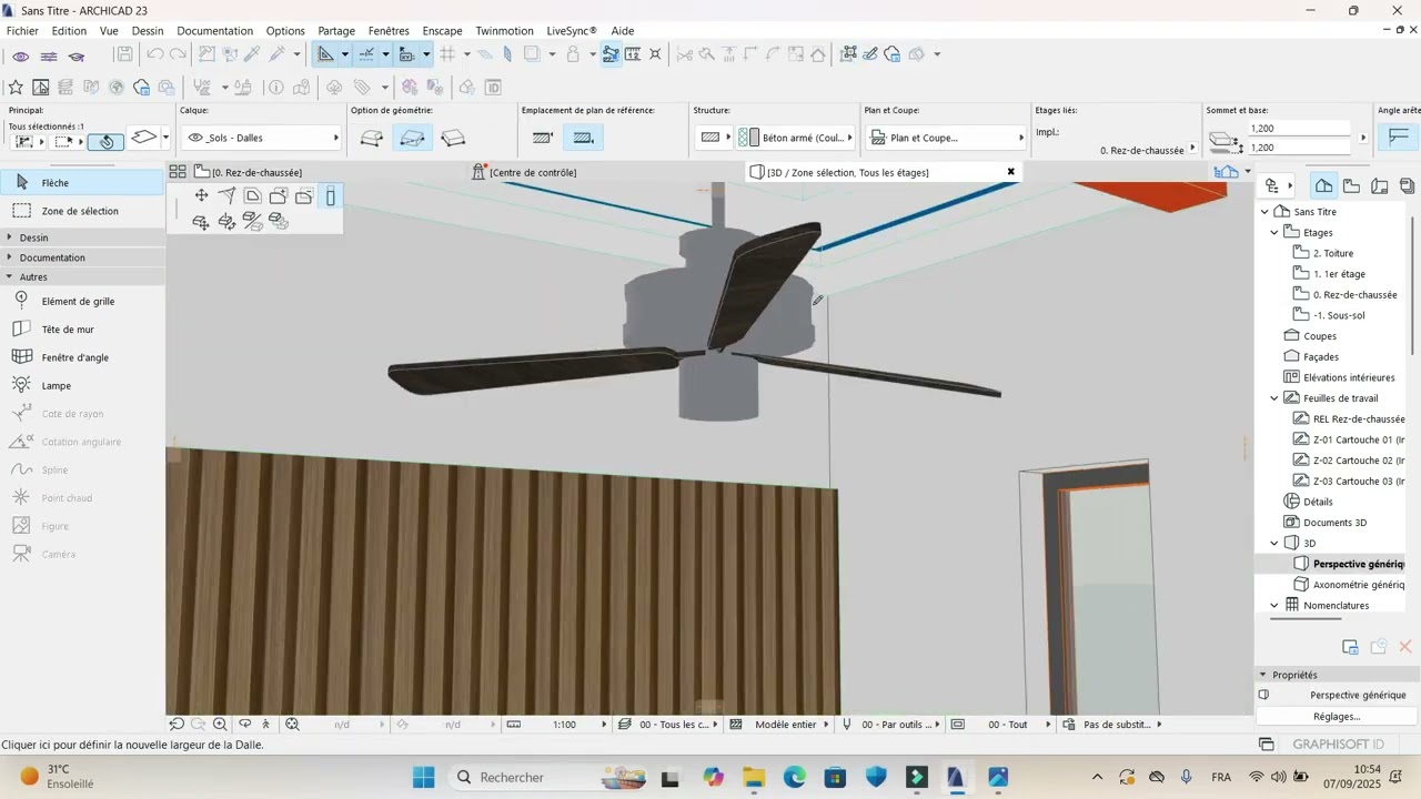 ArchiCad Enscape rendu int&eacute;rieur d'une chambre
