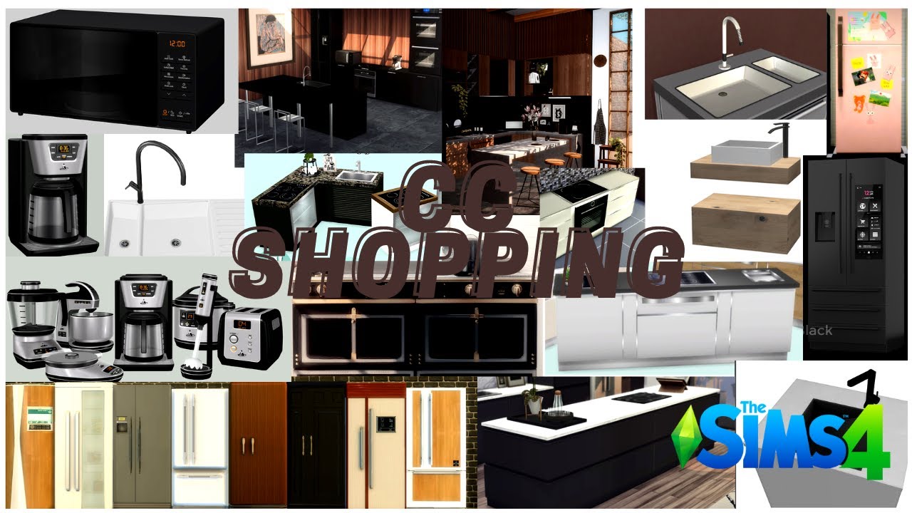 CC SHOPPING | KITCHEN | STOVES, RANGEHOODS, SINKS, REFRIGERATORS, COUNTERS  || SIMS 4