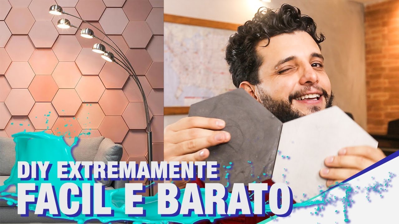 FAÇA SEU REVESTIMENTO HEXAGONAL 3D POR MENOS DE R$7,00 O METRO! DIY I TEMP03EP53 #VAIDESUVINIL