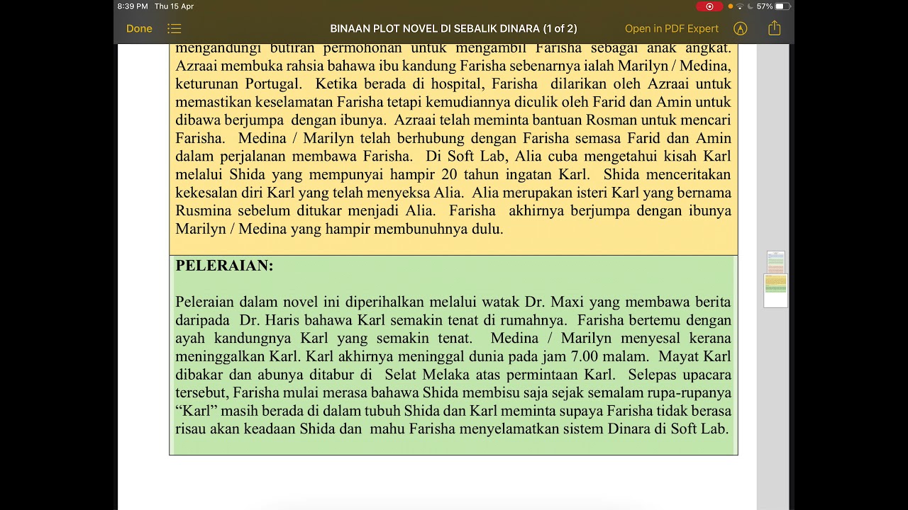 di sebalik dinara in english (SPM)