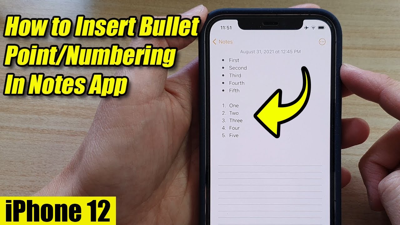 iPhone 12: How to Insert Bullet Points/Numbering In Notes App
