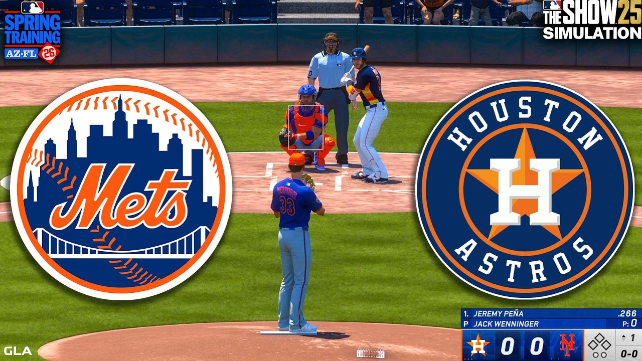 Astros vs. Mets Simulation | Spring Training (2/24/2026) | Updated Rosters MLB The Show 25 PS5