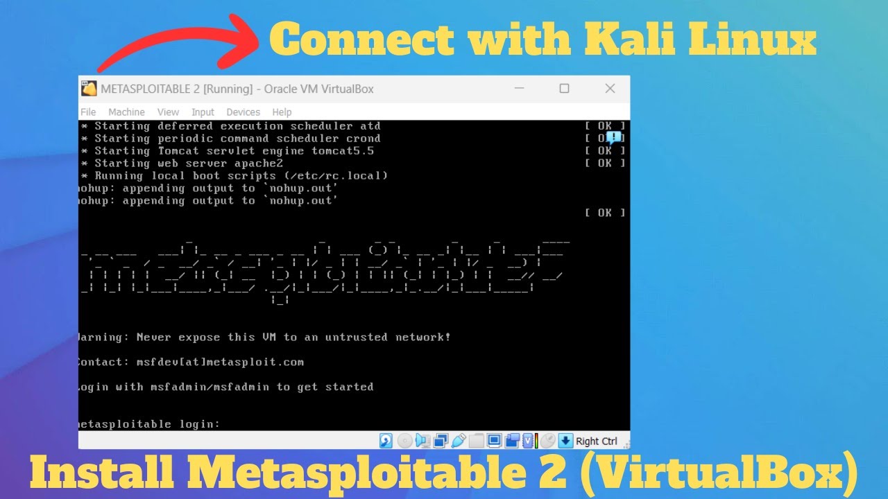 How to Install METASPLOITABLE 2 in VirtualBox Kali Linux