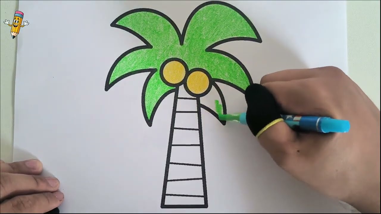 Tô Màu Cây Dừa | How to Color A Coconut Tree | Bé Tô Màu #126