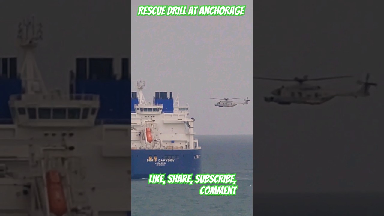 Coastguard Heroics: Intense Rescue Drill with Massive Gas Carrier at Antwerp Anchorage!