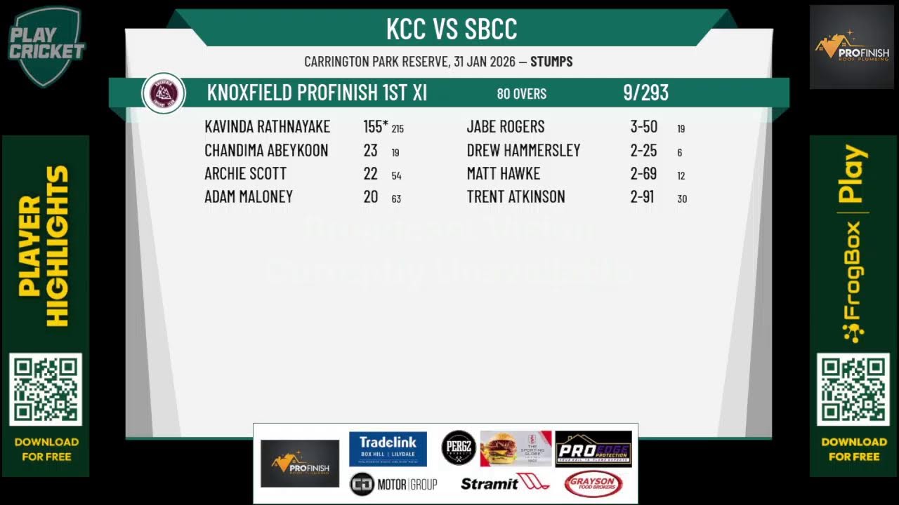 Knoxfield Profinish 1st XI v South Belgrave 1st XI