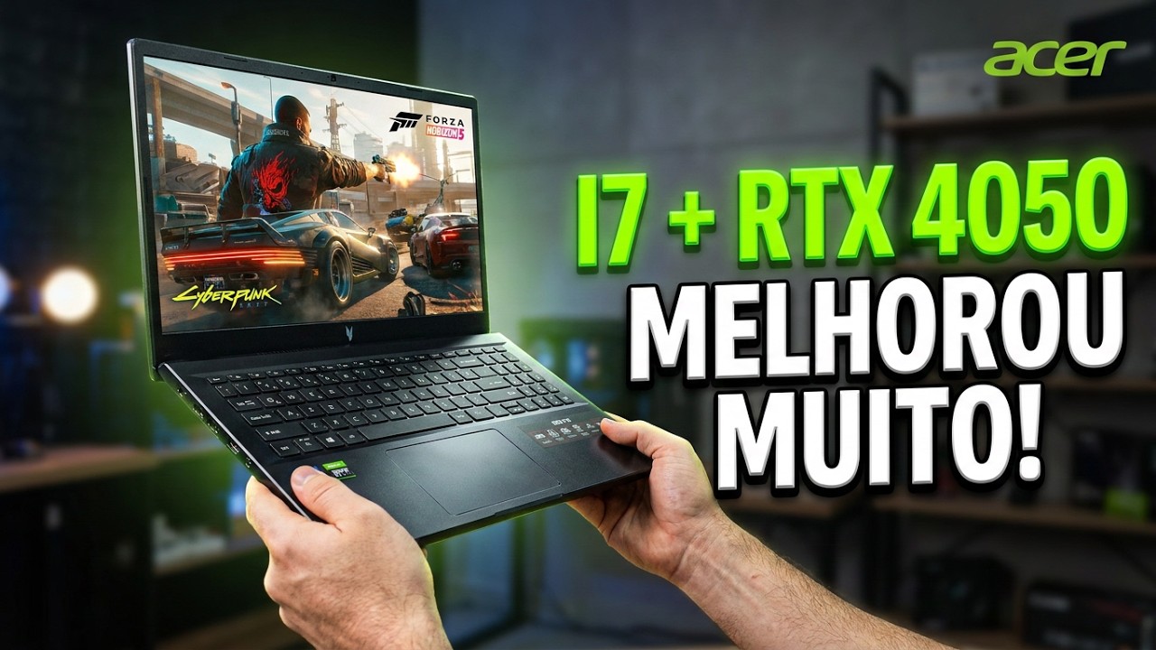 Acer Nitro V15 i7 com RTX 4050 Unboxing Review e Teste Principais Melhorias do Novo Modelo  Parte 1