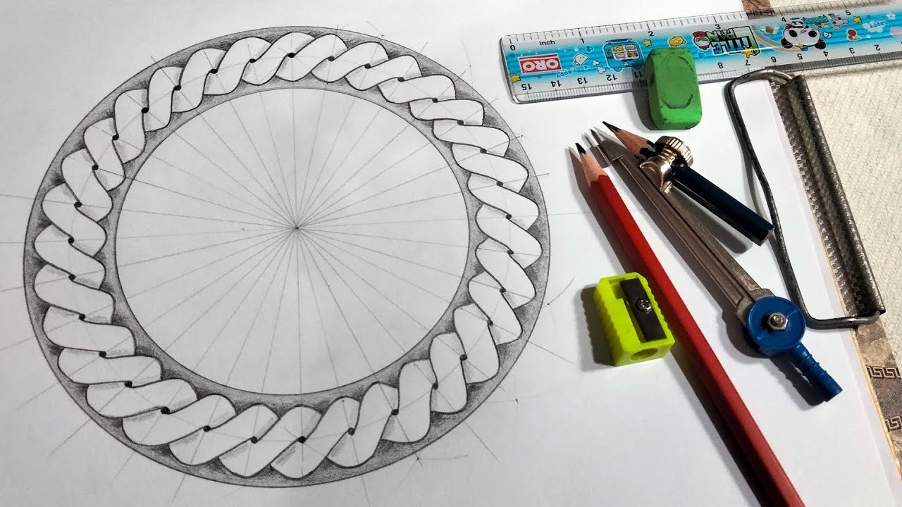 How to draw Celtic knot in circle | easy drawing ideas | Geometric circle drawing