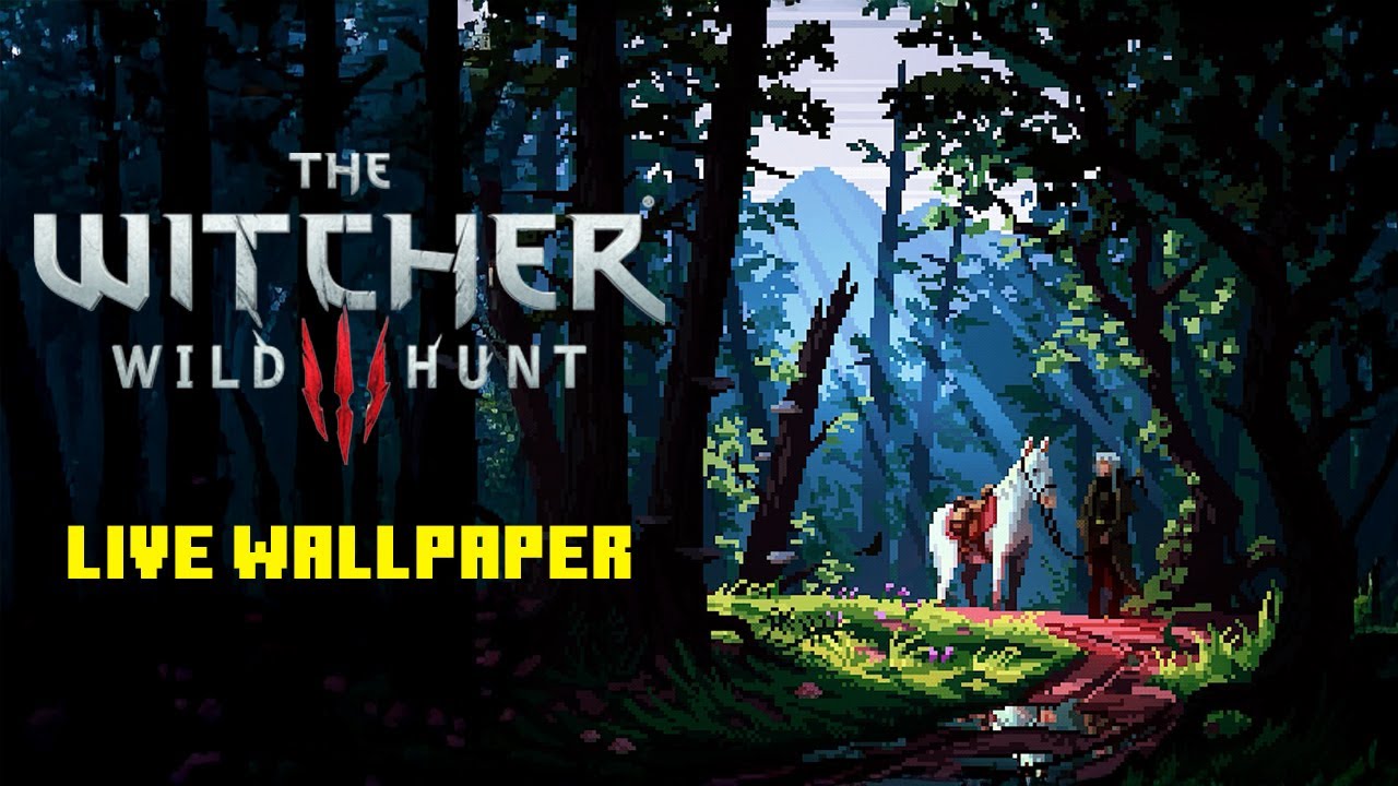 Witcher 3 Pixel Art LIVE WALLPAPER &ndash; Geralt & Horse in Forest | Relaxing Ambient Animation