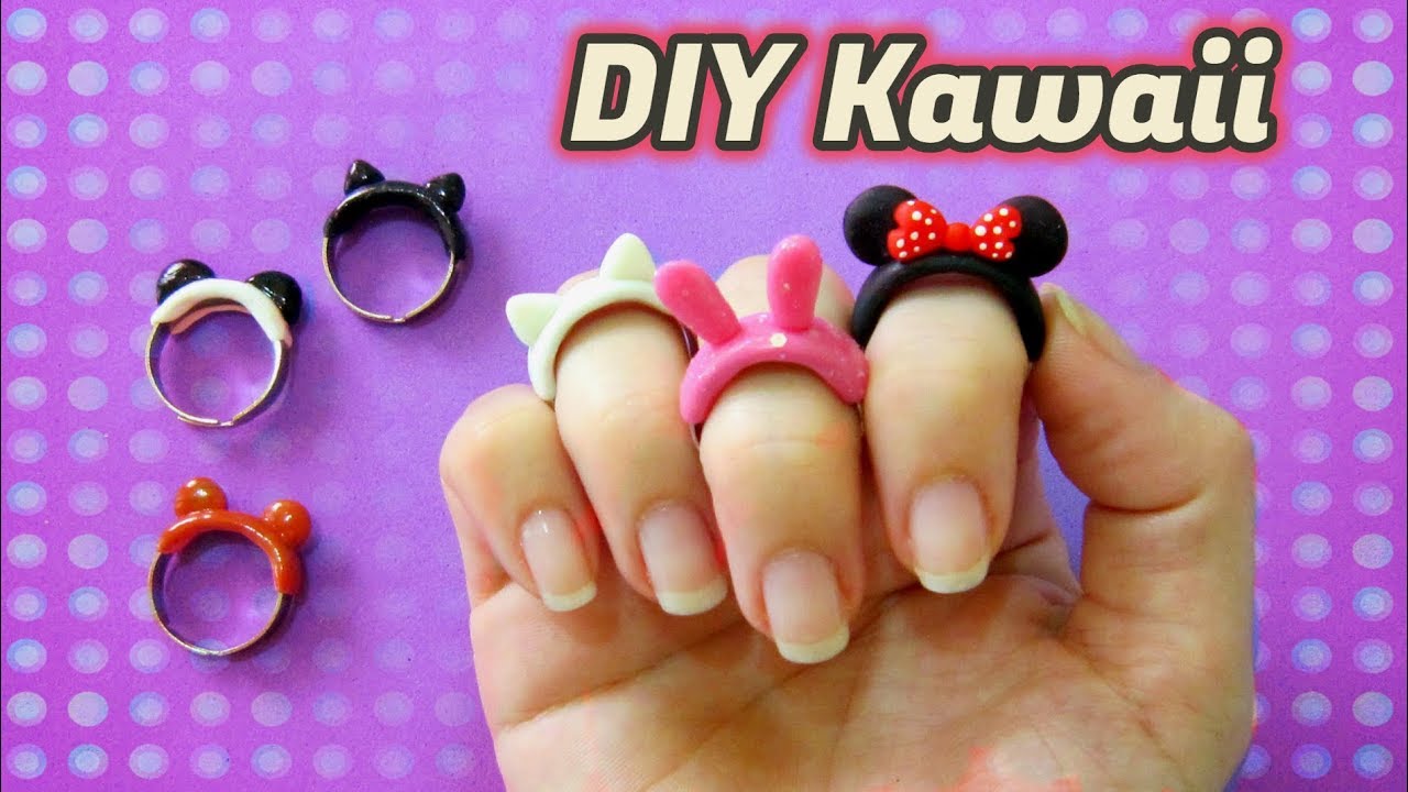 Como fazer Anel de Biscuit - orelha de bichinhos - Diy kawaii