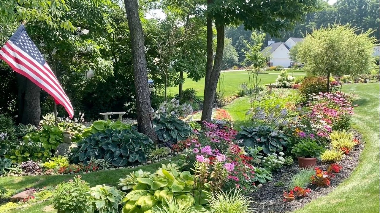 Cutting Back Perennials in the Garden Transplanting Self Seeded Celosia! July Garden Fun!
