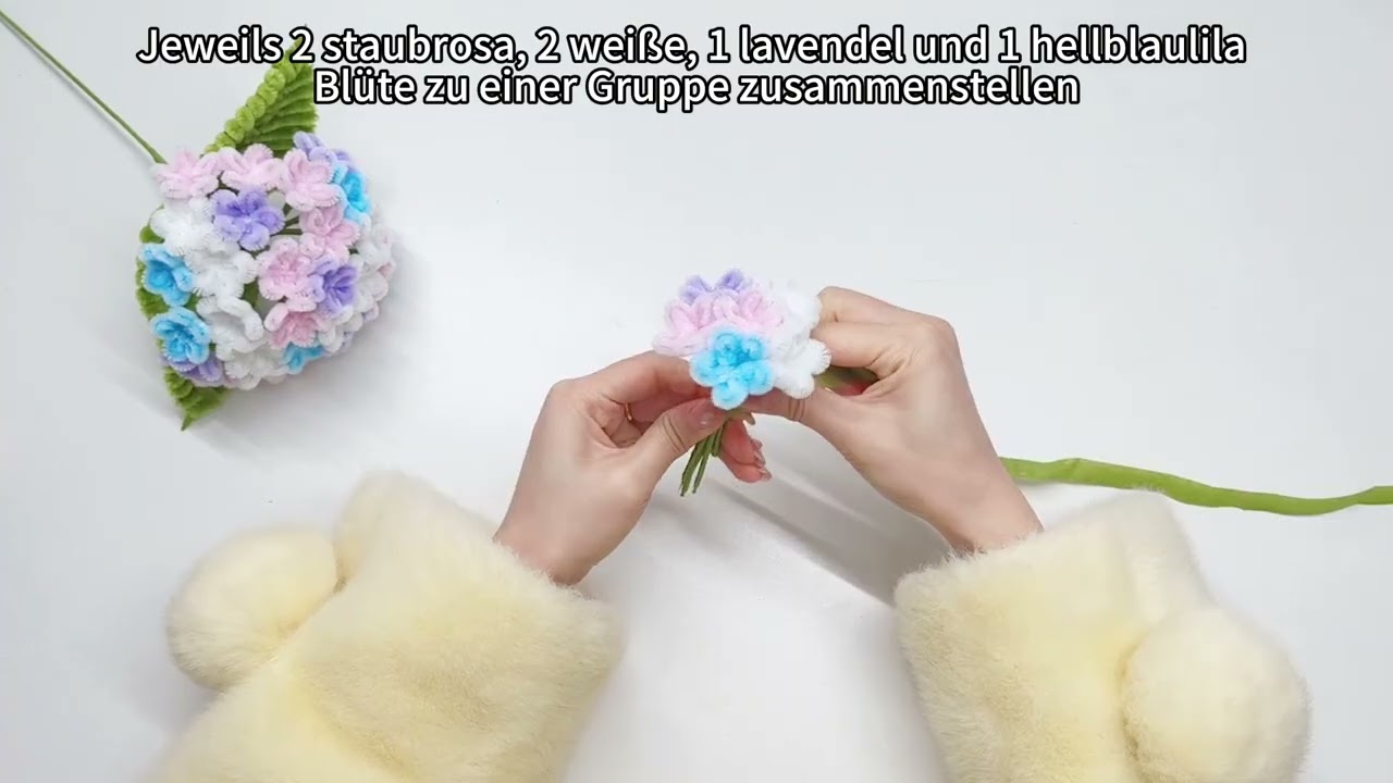 Lektion 2 |  Endless Summer Hortensie (Lotuswurzelrosa + Weiß + Taro-Lila + Hellblau-Lila)